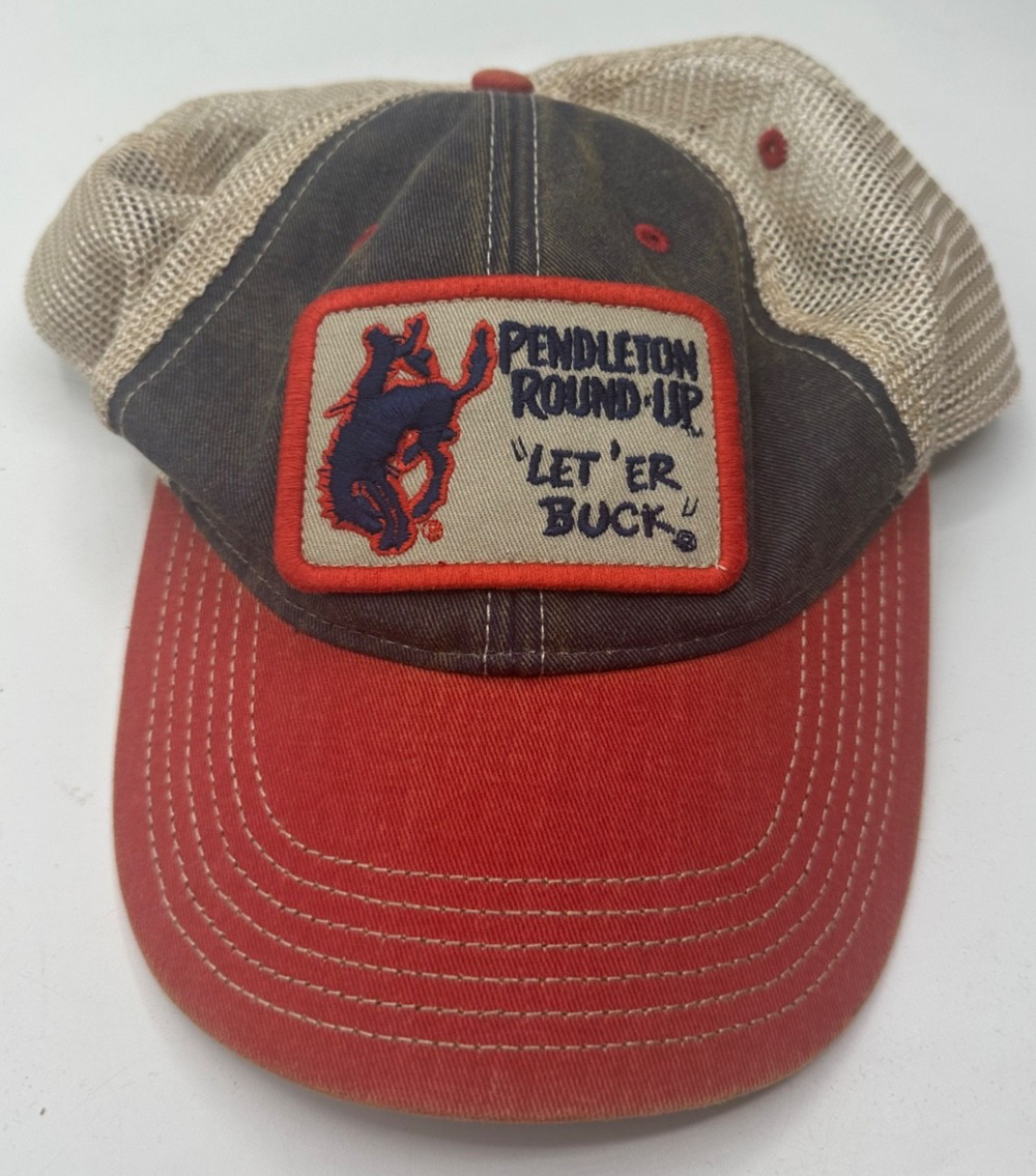 Vintage Pendleton Round-Up Let Er Buck Rodeo Trucker Hat Legacy Mesh Snapback